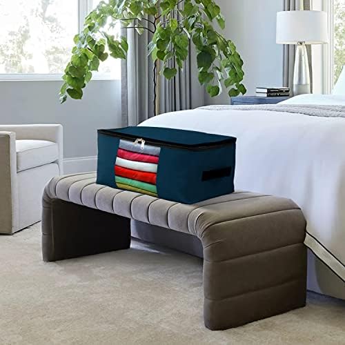 Covers & All Storage Bags, 90 litres Large size Space Saver bags Heavy Duty Storage Organizer Multipurpose, 12 Oz Waterproof UV-Resistant & Tear-Proof (23"L x 17"W x 14"H Inches, Blue, Pack of 3) - Image 5