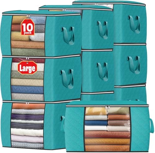 Fab totes 90L Clothes Storage, Foldable Thick Fabric Blanket Storage Bags by Fabtotes