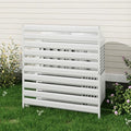 42” H x 38” W Air Conditioner Fence 1 Panels, Metal Privacy Fence Panels, Pool Equipment Enclosure, Trash Can Screens Fence Kit for Outside, Backyard, Patio, Garden(White) by YEEZER