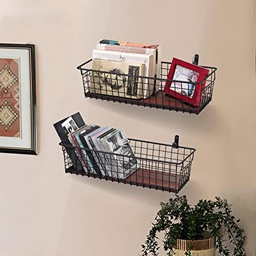 SheeChung [Extra Large Wall Storage Basket, Metal Hanging Basket, Black - Image 6