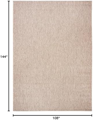 SAFAVIEH Washable Rug Outdoor Courtyard Collection - 9' x 12', Natural & Black, Non-Shedding & Easy Cleaning, Ideal for Patio, Backyard, Mudroom (CY8521-37312) - Image 2