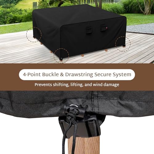 iBirdie Outdoor Table Patio Furniture Cover 120 x 120 inch, Waterproof - Image 5