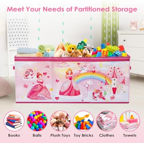 decalsweet Large Toy Box Collapsible Chest Organizer with Flip Lid for Kids - Image 4