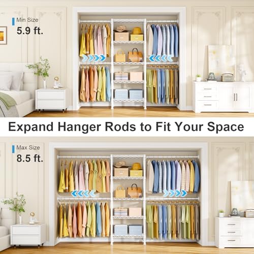 Ulif M2 Wall Mounted Closet System, White Clothes Rack Mount onto the Wall - Image 3