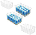Large Wire Storage Baskets Freezer Organizer Baskets, Farmhouse Metal Wire Baskets Bins, Household Storage Basket with Handles for Kitchen, Cabinets, Pantry, 4 Packs (16" (L) x 9.8 (W) x 7" (H)) by lonpute