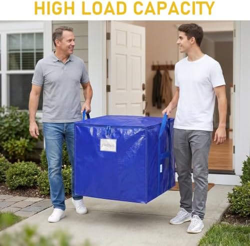 TICONN 4 Pack Extra Large Moving Bags with Zippers & Carrying Handles, Heavy-Duty Storage Tote Moving Boxes for Space Saving (4 PK, 75 Gallon) - Image 2