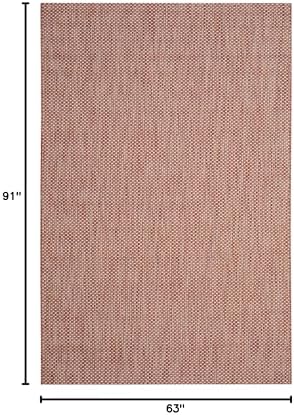 SAFAVIEH Courtyard Collection 5'3" x 7'7" Red/Beige CY8521 Indoor/ Outdoor Waterproof Easy Cleaning Patio Backyard Mudroom Area Rug - Image 2