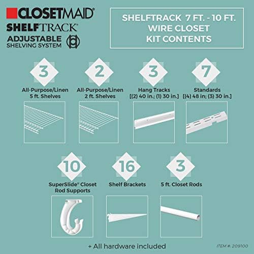 ClosetMaid ShelfTrack Wire Closet Organizer Systems (7-10 ft. & 5-8 ft.) - Image 4