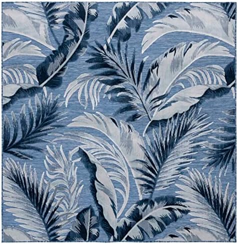 SAFAVIEH Washable Rug Outdoor Cabana Collection - 6'5" Square, Black & Grey, Non-Shedding & Easy to Clean, Ideal for Patio, Backyard, Mudroom (CBN452H) - Image 3