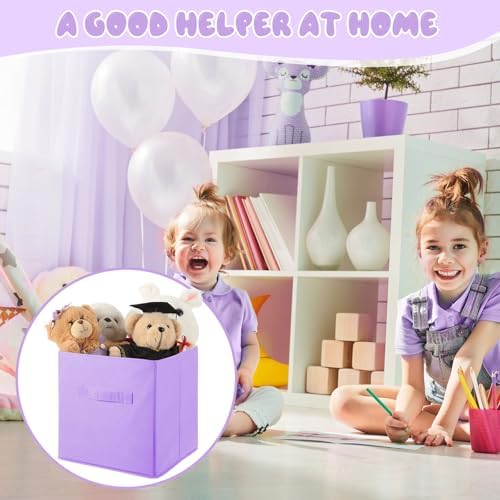 Yinder 12 Pcs Cube Storage Bin Light Purple 10.5''x10.5''x11'' Storage Bin - Image 3