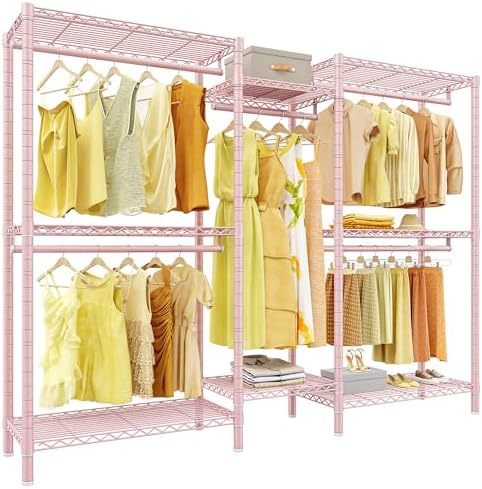 Raybee Clothes Rack, Freestanding Closet Storage System, 5 Rods 8 shelves by Raybee