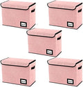 5 Pack Comic Book Storage Boxes, 15.8" X 7.8" X 11.8", Collapsible Comic Short Box, Holds 160-180 Collection Comic Book Container Holder Shelf Protector Organizer Bin (Pink) by YNSZAS