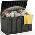 EFU Outdoor Storage Box 60 Gallon Deck Box, Waterproof Resin, Black by EFU