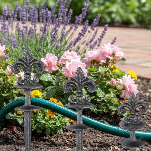 3 Pcs Decorative Hose Guide Stakes with Fleur de Lis Design - Image 5