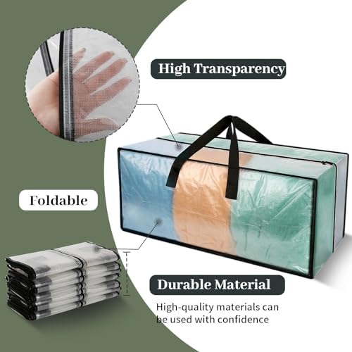 Heavy Duty Clear Moving Bags with Strong Zipper & Comfortable Handles - Image 2