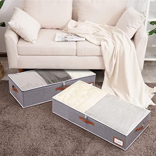 Yawinhe 48L Under Bed Storage,4 Pack Collapsible Container Bags,Grey - Image 3