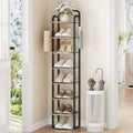 Hzuaneri 8 Tiers Vertical Shoe Rack, Tall Shoe Shelf with 2 Hooks by Hzuaneri