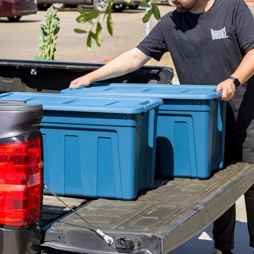 IRIS USA 4-Pack 31 Gal Heavy Duty Storage Totes with Lids, Navy - Image 7