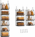 6 Tier Closet Hanging Organizer, Clothes Hanging Shelves with 4 Hanging Hooks 5 S Hooks, Wire Storage Basket Bins, for Clothing Sweaters Shoes Handbags Clutches Accessories Patent Design-Black by X-cosrack