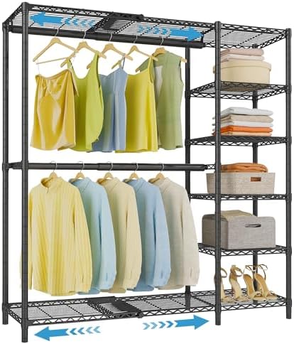 VIPEK X2 Expandable Clothes Rack Portable Closet Organizer System Black by VIPEK