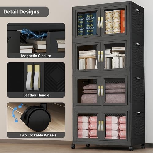 UAMFURI Stackable Storage Bins with Lids, 480QT Extra Large Storage Cabinet - Image 3