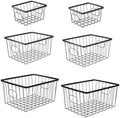 happimess Camden 6-Piece Nesting Baskets Industrial Wire 16", Black by Happimess