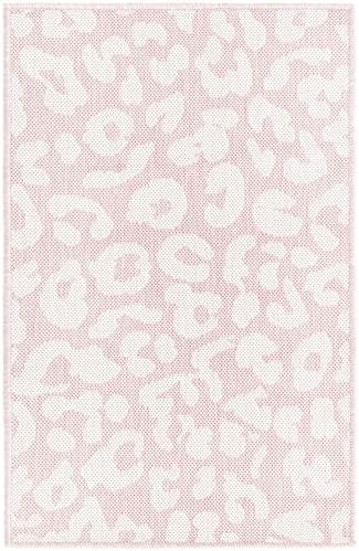 Unique Loom Outdoor Safari Collection Area Rug - Leopard (2' 2" x 3' 1" Rectangle, Pink Ivory/ Ivory) - Image 3