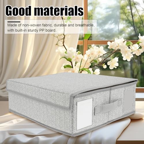 8 Pack Bed Sheet Organizers Set,King/Queen Size Sheet Storage Organizer with Window and Label, Foldable & Dustproof Bed Sheet Organizer for Linen Closet for Bedsheets Summer Blankets & Sheet - Image 5
