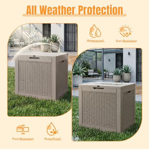 Outdoor Storage Box, 42 Gallon Waterproof Resin Patio Deck Box - Image 2