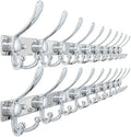 Dseap Coat Rack Wall Mount 37”, Heavy Duty 12-Gauge Base vs Flimsy 1mm, Double-Thick Anti-Snap Hooks, 16” Stud-Mount, Stainless Steel 10-Hook Hanger for Closet Entryway, Chromed, Pack of 2 by Dseap