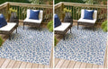 Unique Loom Outdoor Safari Collection Area Rug - Leopard (2' x 3' 1" Rectangle Blue/Gray) (Pack of 2) by UniqueLoom