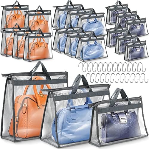 Chumia 20 Pack Clear Dust Cover Handbag Storage Organizer 3 Size, Grey by Chumia