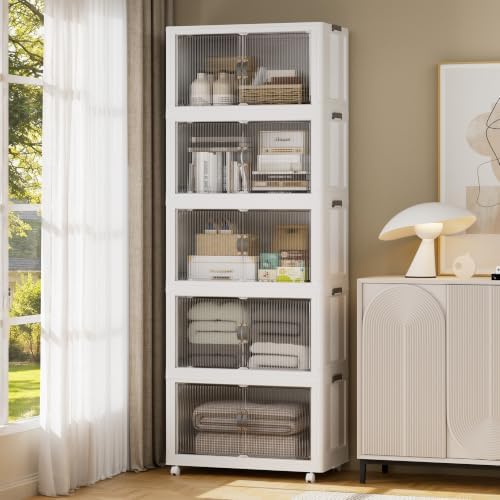 SAILUN Stackable Storage Bins with Lid, 622QT 5 Pack Gray by SAILUN