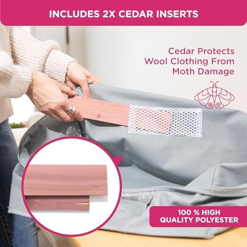 Cedar Clothes Storage Bag Organizer, Protects From Moths, Set of 2, Grey - Image 5