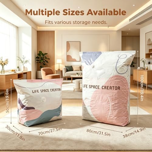 No-Pump Vacuum Storage Bags ，for Clothes, Comforters, Blankets (5 PCS) - Image 2