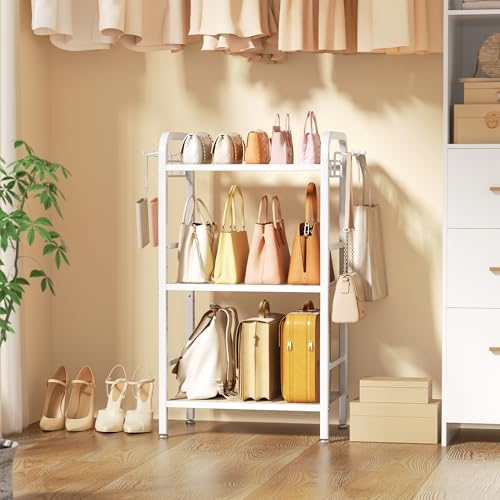 niffgaff 3-Tier Floor-Standing Purse Organizer, White - Image 3