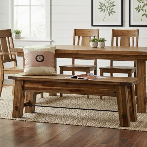 Alaterre Furniture Durango Rustic Entryway Bench, Natural, 60 Inch - Image 6