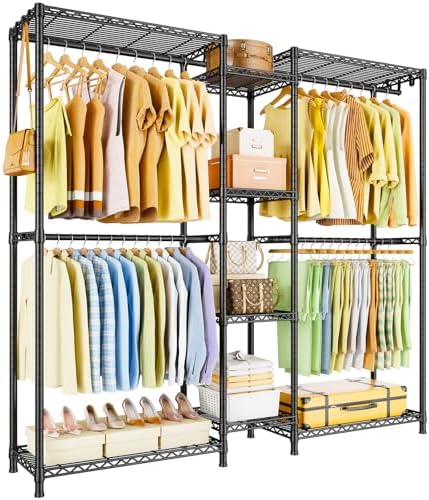 Ulif E4 Clothes Rack, Heavy-Duty Garment Rack Can Be L-Shaped Closet, Black by Ulif