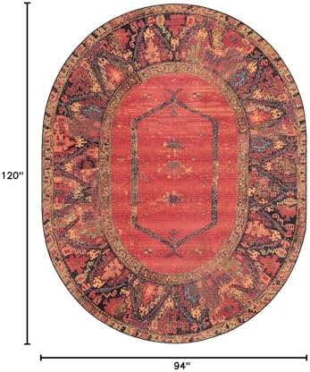 Unique Loom Outdoor Tribal Collection Area Rug - Quepos (7' 10" x 10' Oval Multi/Black) - Image 2