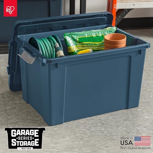 IRIS USA 4-Pack 19 Gal Heavy Duty Lockable Storage Totes with lids, Navy - Image 6