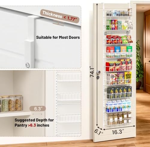 ElegantArray 9-Tier Pantry Door Organizer, White - Image 2