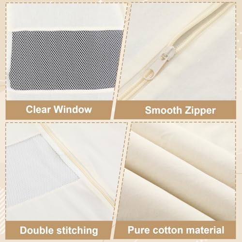 Aliceset 6 Pcs 50 Inches Cotton Garment Bags for Hanging Clothes - Image 4