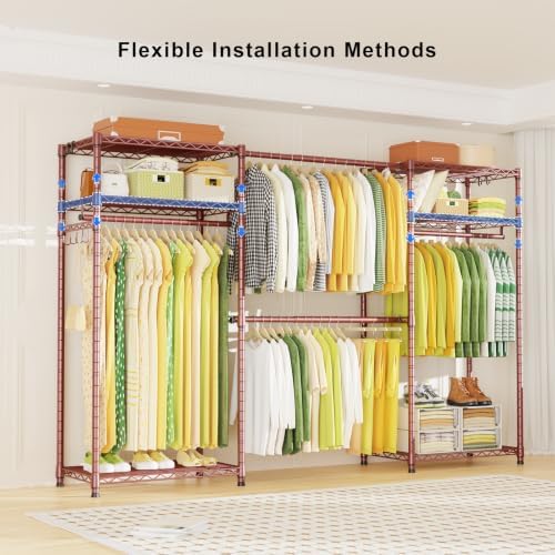 Ulif E1 Heavy Duty Closet Garment Rack, 6 Tiers Adjustable Clothes Rack - Image 4