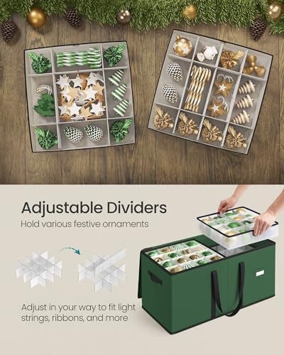 SONGMICS Christmas Ornament Storage Boxes, Set of 2, with 3-Inch 256 Slots - Image 5