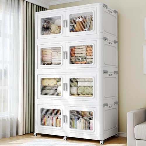 BROVIEW 220Gal Extra Large Storage Bins with Lid and Wheels, White, 4 Pack by BROVIEW-EnjoytheArtofLife