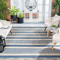 SAFAVIEH Courtyard Outdoor Square Rug 7'10", Beige & Blue CY6062-233 by Unknown