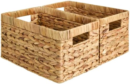 StorageWorks Wicker Baskets, Wicker Storage Baskets for Shelves, 2-Pack by StorageWorks