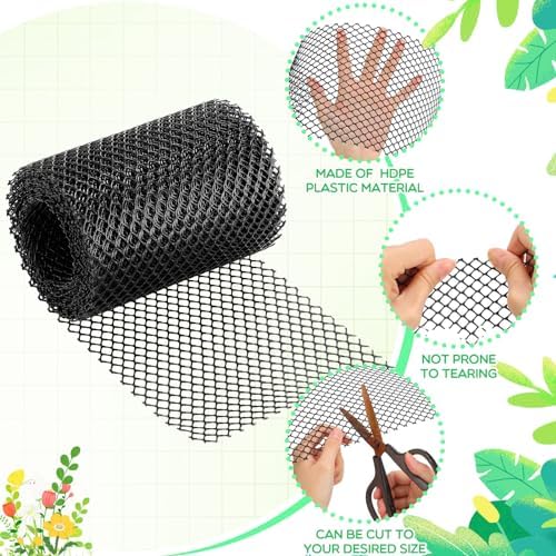 Windyun Gutter Guards Roll Black Plastic Guards Mesh Downspout Pipe Gutter Cover Filter Gutter Protection Netting with Clip Fixed Hooks Preventing from Twigs Debris Leaves Clogged (10 Set,5'' X 20') - Image 5