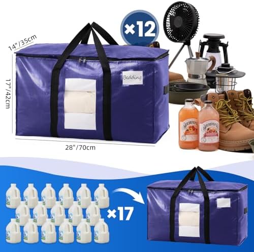 TAILI 12 Pack Dark Blue XXL Moving Bags,Storage Bags with Visible Window - Image 6