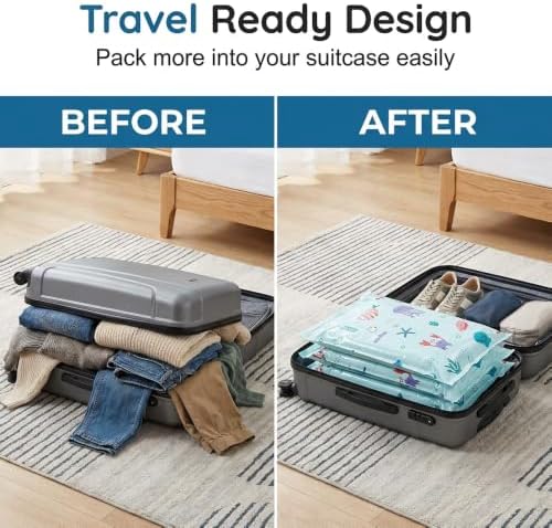6 Pack Multi-Size Pump-Free Vacuum Storage Bags, Large Cube Vacuum Seal Bags, Space Saver Bags for Clothes, Comforters, Blankets - Image 3